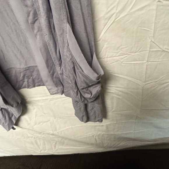 LOGO Lori Goldstein Open Front Vest Chiffon Trim Stretch Knit Sleeveless Gray XL - Picture 3 of 4